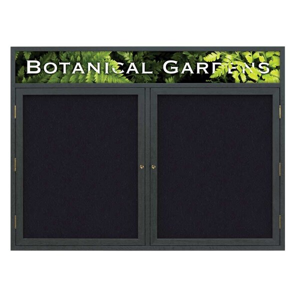 United Visual Products Open Faced Traditional Corkboard, 60x36" UV643A-BLACK-CLOUD - main